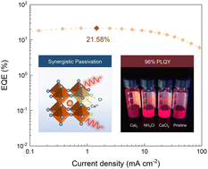 Graphical abstract: Synergistic passivation of alkali halides enables highly efficient perovskite QLEDs