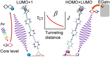 Graphical abstract: Resolving charge transfer mechanisms in molecular tunnel junctions using dynamic charge transfer and static current–voltage measurements