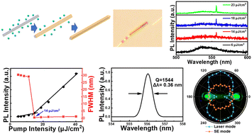 Graphical abstract: Lasing in perovskite crystallites grown via silver-nanowire-induced nucleation