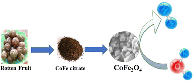 Graphical abstract: Green synthesis of cobalt ferrite from rotten passion fruit juice and application as an electrocatalyst for the hydrogen evolution reaction