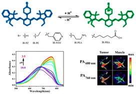 Graphical abstract: Preparation of near-infrared photoacoustic imaging and photothermal treatment agent for cancer using a modifiable acid-triggered molecular platform