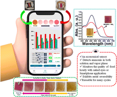 Graphical abstract: A starch–polyvinyl alcohol polymer film-based on-site sensor for ammonia: a cost effective day-to-day technique for monitoring fish and meat spoilage