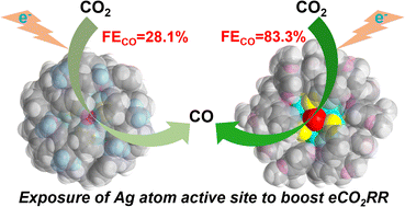 Graphical abstract: Ligand-controlled exposure of active sites on the Pd1Ag14 nanocluster surface to boost electrocatalytic CO2 reduction