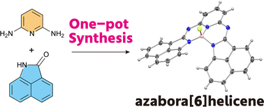 Graphical abstract: One-pot synthesis of azabora[6]helicene by a Schiff base forming reaction