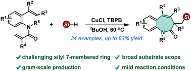 Graphical abstract: Radical cascade silylation/cyclization of 1,7-dienes to access silyl-substituted benzo[b]azepin-2-ones