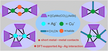 Graphical abstract: Supramolecular compounds assembled from the heteroleptic tetrahedral complex [{CpMo(CO)2}2(μ,η2-AsSb)] and metal salts