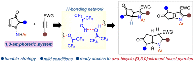 Graphical abstract: Hydrogen bonding-promoted tunable approach for access to aza-bicyclo-[3.3.0]octanes and cyclopenta[b] pyrroles