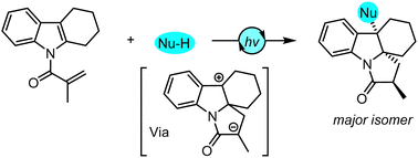 Graphical abstract: Accessing pyrrolo[1,2-a]indole derivatives via visible-light-induced dearomatizative cyclization of indoles