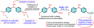 Graphical abstract: Chemoselective oxidation of aromatic aldehydes to carboxylic acids: potassium tert-butoxide as an anomalous source of oxygen