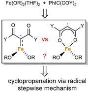 Graphical abstract: Efficient carbene transfer reactivity mediated by Fe(ii) complexes supported by bulky alkoxides