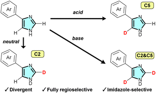 Graphical abstract: Divergent and chemoselective deuteration of N-unsubstituted imidazoles enabled by precise acid/base control