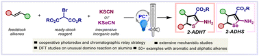 Graphical abstract: A chromatographic relay conjugated photoredox strategy: S, Se-pharmacophore from alkenes via formal [2+2+1] heteroannulation