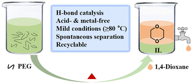 Graphical abstract: Hydrogen-bonding catalysis of the degradation of polyethylene glycol to 1,4-dioxane over OH-functionalized ionic liquid