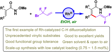 Graphical abstract: Direct C–H difluoroallylation of α,β-unsaturated amides and aryl amides by rhodium catalysis