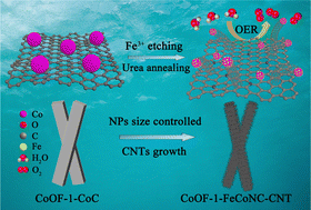 Graphical abstract: Co-MOF-derived carbon nanomaterials with size-controlled FeCo alloys for oxygen evolution