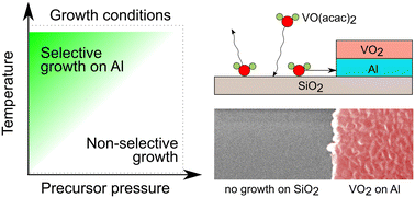 Graphical abstract: Selective growth of vanadium dioxide on patterned Al/SiO2 substrates by metal–organic chemical vapor deposition