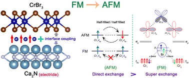 Graphical abstract: Magnetic phase transition regulated by an interface coupling effect in CrBr3/electride Ca2N van der Waals heterostructures