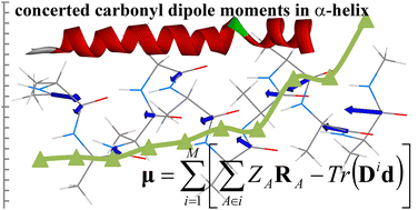 Graphical abstract: Partition analysis of dipole moments in solution applied to functional groups in polypeptide motifs