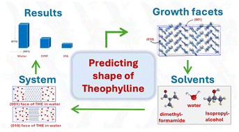 Graphical abstract: Study of the solvent-dependent crystal shape of theophylline using constant chemical potential molecular dynamics simulations