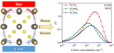 Graphical abstract: Potential thermoelectric material Tl3XS4 (X = V, Nb, Ta) with ultralow lattice thermal conductivity