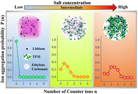 Graphical abstract: On the nature of ion aggregation in EC-LiTFSI electrolytes