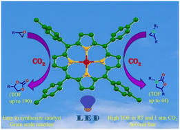 Graphical abstract: Magnesium-porphyrin as an efficient photocatalyst for the transformation of CO2 to cyclic carbonates and oxazolidinones under ambient conditions