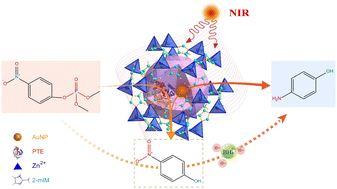 Graphical abstract: NIR-accelerated cascade reaction for degradation of organophosphorus compounds by Au/PTE/ZIF-8: cooperative effect and mechanism