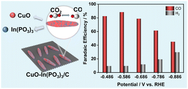 Graphical abstract: Promotional effects of In(PO3)3 on the high catalytic activity of CuO–In(PO3)3/C for the CO2 reduction reaction