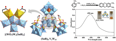 Graphical abstract: Self-assembly of a unique triangle-like tungstovanadate containing pentagonal {(WO7)W3(SnR)2} cluster
