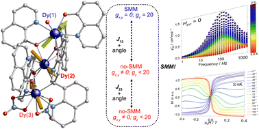 Graphical abstract: Magnetic behaviour of a spin-canted asymmetric lanthanide quinolate trimer