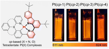 Graphical abstract: Carbazolylpyridine (cp)-based tetradentate platinum(ii) complexes containing fused 6/5/6 metallocycles