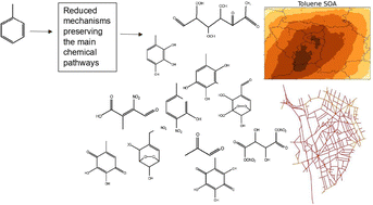 Graphical abstract: Modelling molecular composition of SOA from toluene photo-oxidation at urban and street scales