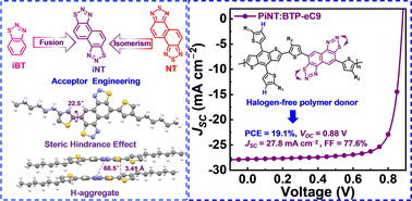 Graphical abstract: Naphtho[1,2-c:5,6-c′]bis([1,2,3]thiadiazole) enables the design of efficient halogen-free polymer donors and fabrication of organic solar cells with >19% efficiency