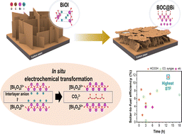 Graphical abstract: Solar production of fuels from CO2 with high efficiency and stability via in situ transformation of Bi electrocatalysts