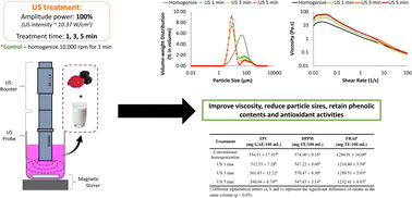 Graphical abstract: Investigation of ultrasound processing for homogenisation of blackberry dairy-based beverages