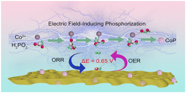 Graphical abstract: Electric field-induced phosphorization to prepare CoP@Biochar composites for efficient bifunctional oxygen electrocatalysis