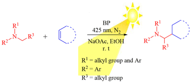 Graphical abstract: Photocatalytic α-aminoalkyl radical addition of amines mediated by benzophenone under visible light