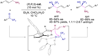 Graphical abstract: Direct asymmetric α-C–H functionalization of N-unprotected allylamine catalyzed by chiral pyridoxal
