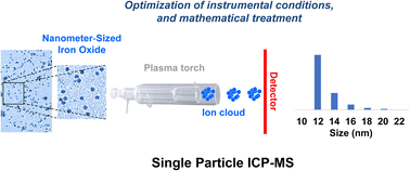Graphical abstract: Development of a methodology for analyzing nanometer-sized iron oxide by the single particle ICP-MS technique