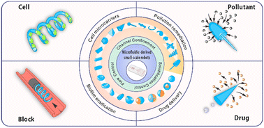 Graphical abstract: Design and batch fabrication of anisotropic microparticles toward small-scale robots using microfluidics: recent advances
