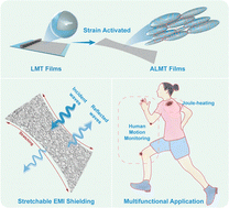 Graphical abstract: Multifunctional strain-activated liquid–metal composite films with electromechanical decoupling for stretchable electromagnetic shielding