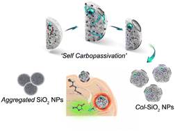 Graphical abstract: Solid-state self carbo-passivation for refurbishing colloidal dispersity of catalytic silica nanoreactors