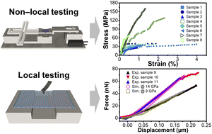 Graphical abstract: Mechanical properties of freestanding few-layer graphene/boron nitride/polymer heterostacks investigated with local and non-local techniques