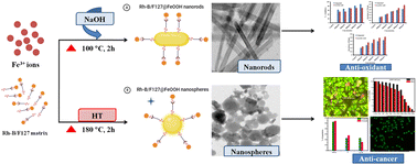 Graphical abstract: Fabrication of water-dispersible dye/polymer matrix-stabilized β-FeOOH (Rh-B/F127@β-FeOOH) nanoparticles: synthesis, characterization and therapeutic applications