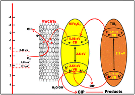 Graphical abstract: Visible light-driven cubic structured NiFe2O4@MWCNTs/TiO2 ternary nanocomposite for photocatalytic degradation of ciprofloxacin