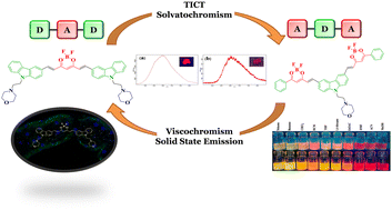 Graphical abstract: Lysosome-targeting solid state NIR emissive donor–acceptor molecules: a study on photophysical modulation through architectural distinction