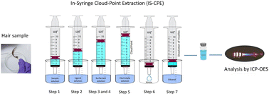 Graphical abstract: A novel in-syringe cloud point extraction method for the determination of cadmium and lead in human hair samples