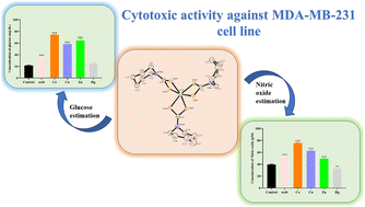 Graphical abstract: Design, synthesis, and structural evaluation of metal complexes of azepane-1-carbodithioate for targeting human breast cancer: investigating cytotoxic activity against the MDA-MB-231 cell line