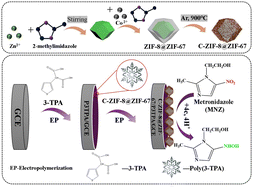 Graphical abstract: Snowflake-shaped poly(3-thiophenemalonic acid) combined with carbonized ZIF-8@ZIF-67 hollow polyhedra for sensitive electrochemical detection of metronidazole