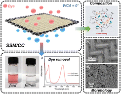 Graphical abstract: Brushing a superhydrophilic cross-linked coating on the metal mesh for dye separation